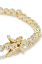 Multi-Size Bezel Tennis Bracelet, Gold-Plated Brass & Cubic Zirconia